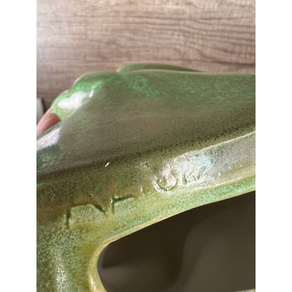 Vintage Female Head Bust Hand Painted Chalk Ware Green Head Scarf Ceramic - Picture 2 of 16